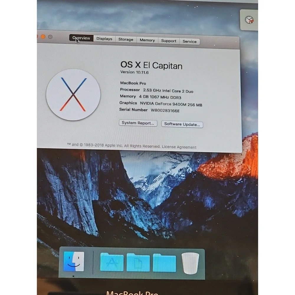 2009‎ Apple MacBook 13'' Core 2 Duo 2.53GHz 4GB RAM 250GB HD **parts
